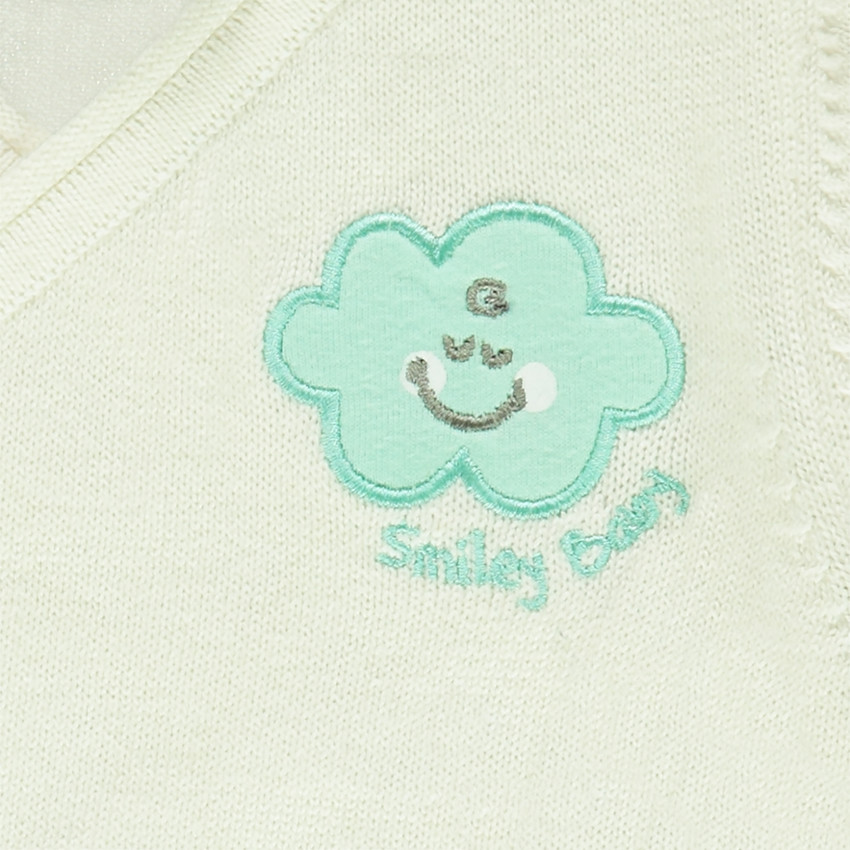 Brassière en tricot avec badge nuage Smiley Baby 