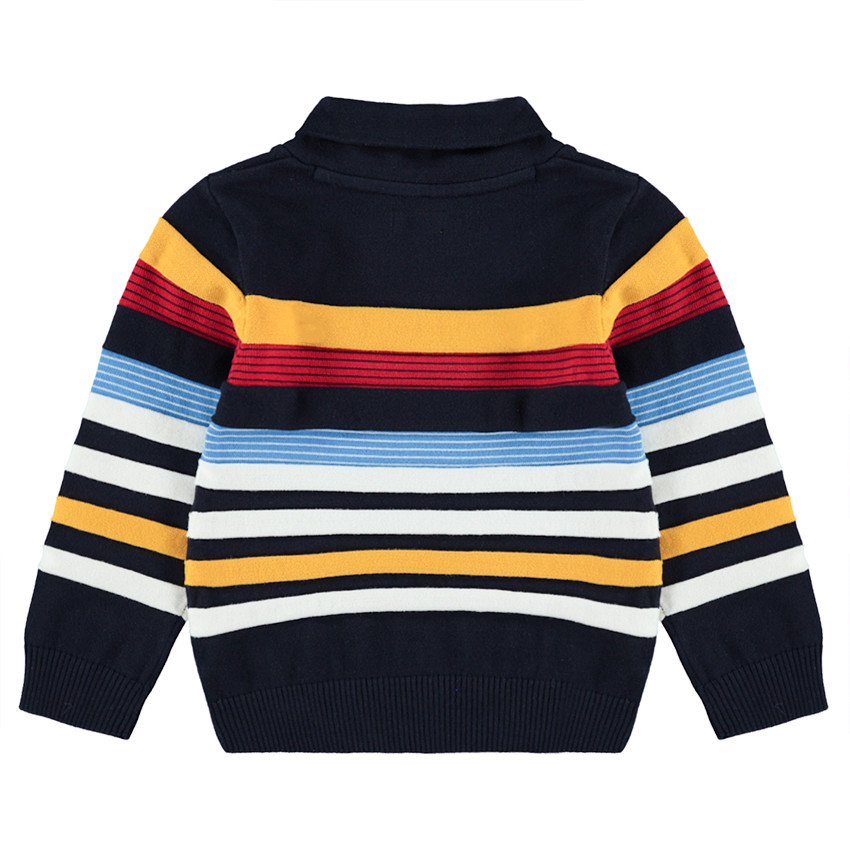 Pull en tricot col roulé avec rayures contrastées en jacquard 
