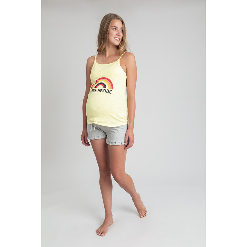 Short homewear de grossesse finition volantée 