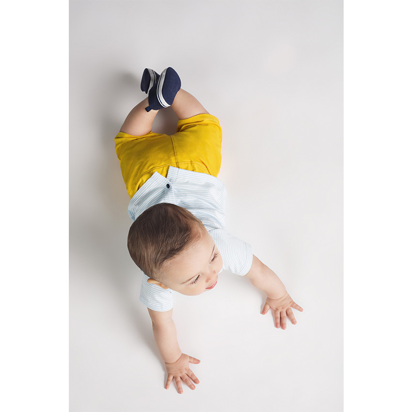 Ensemble avec tee-shirt rayé print éléphant et bermuda en jersey 