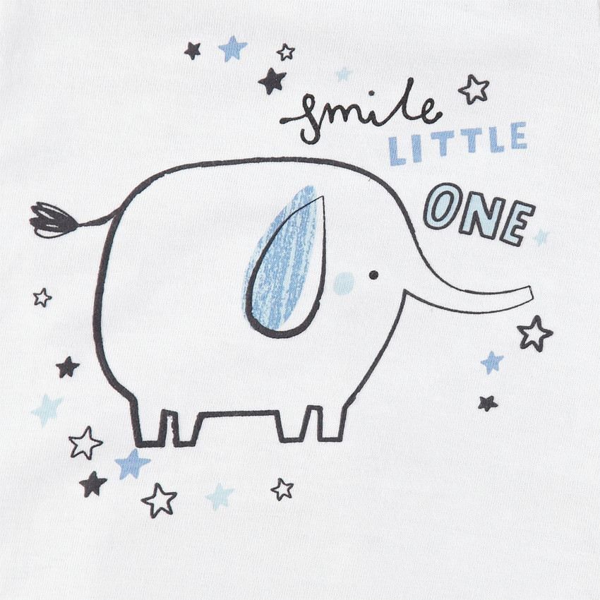 Combinaison longue en jersey avec éléphants printés 