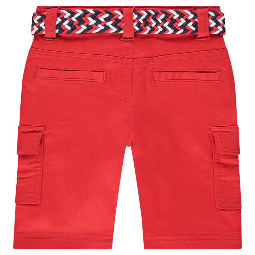 Bermuda rouge en coton avec ceinture tressée amovible 