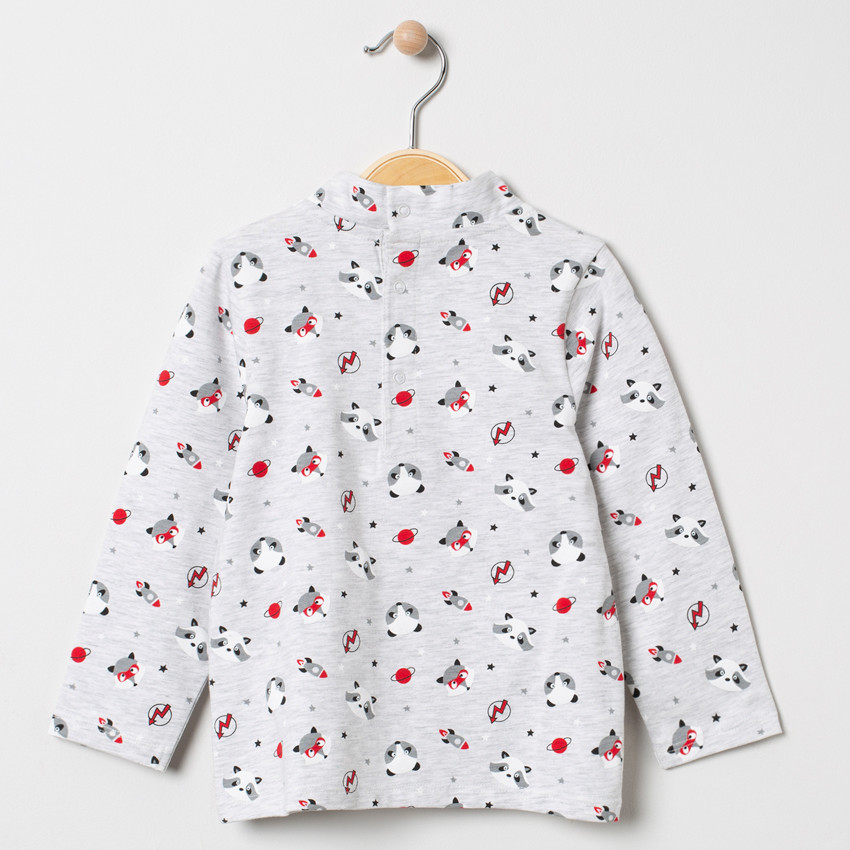 Ensemble avec t-shirt imprimé ratons laveurs et salopette 