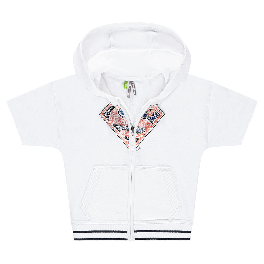 Gilet à capuche en molleton léger manches courtes print Warner Superman  