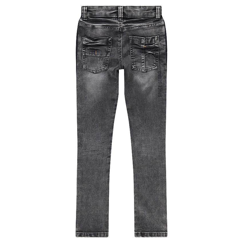 Junior - Jeans effet used avec bandes contrastées sur les côtés 