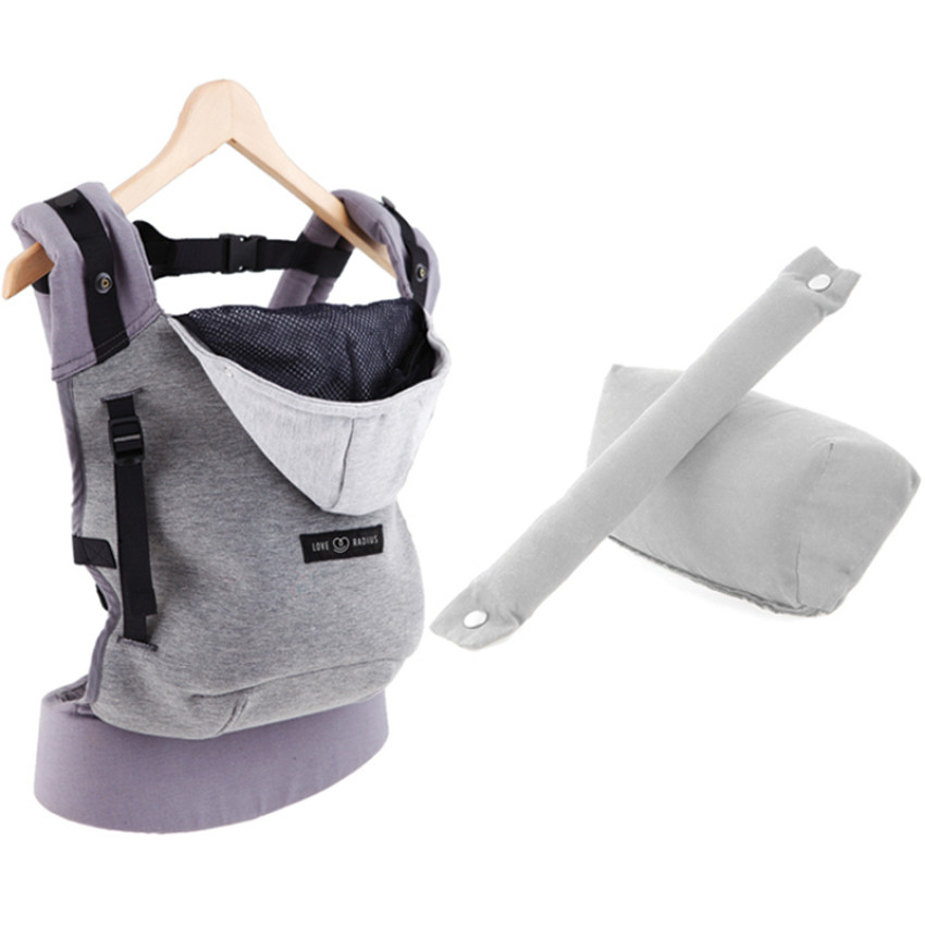 Porte-bébé HoodieCarrier + Pack Booster - Gris flanelle 