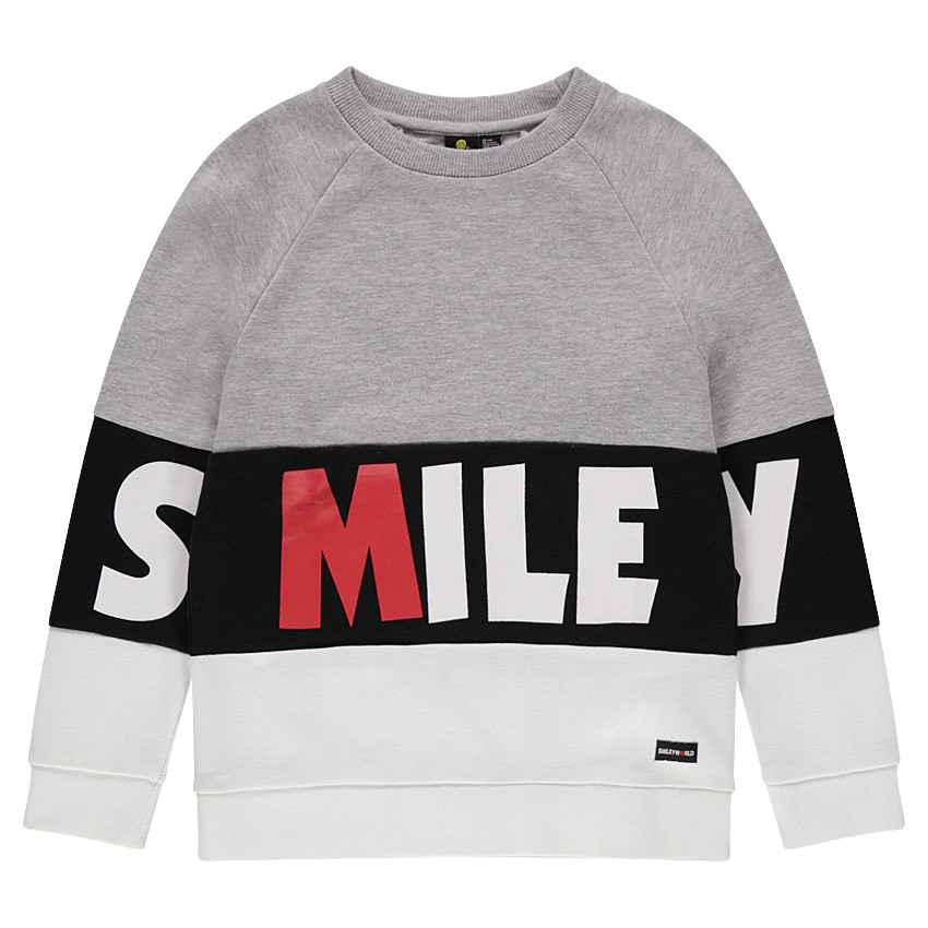 Junior - Sweat en molleton avec inscription printée Smiley 