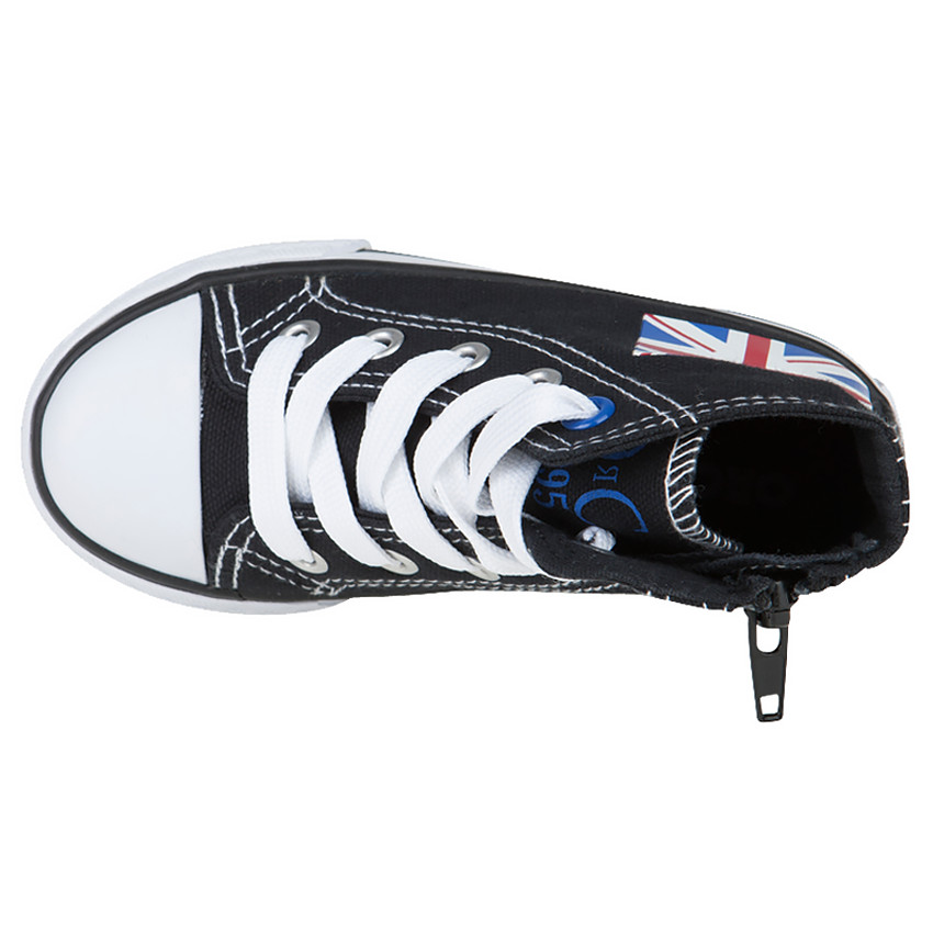 Baskets montantes à lacets avec patch drapeau  