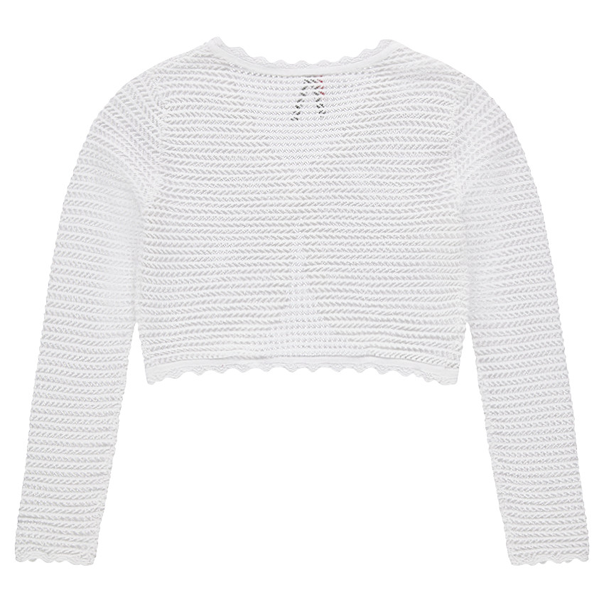 Junior - Gilet court en tricot ajouré 