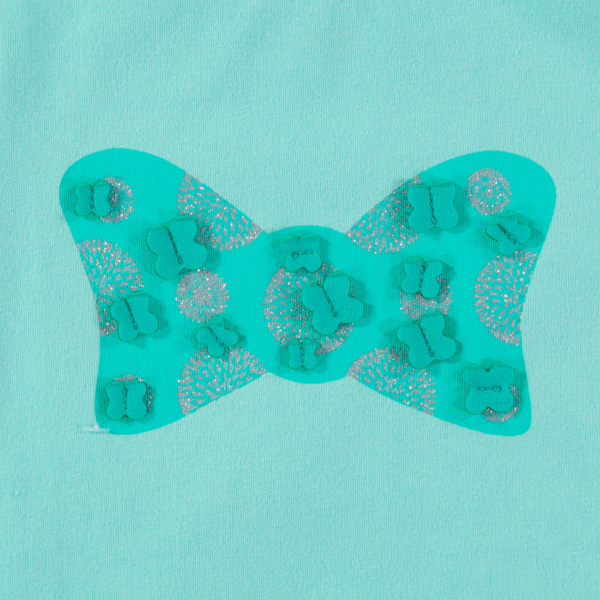 Tee-shirt manches courtes avec motif printé et détails en relief 