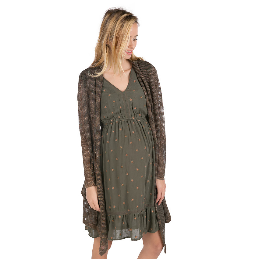 Gilet de grossesse en tricot avec fil cuivré 