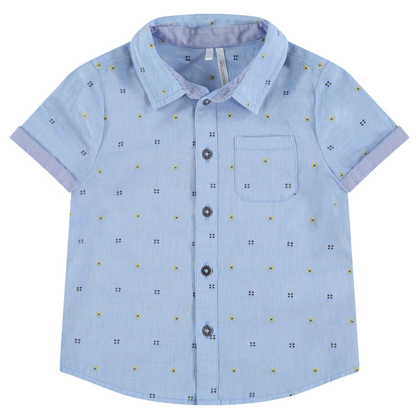Chemise manches courtes avec petit motif en jacquard all-over 