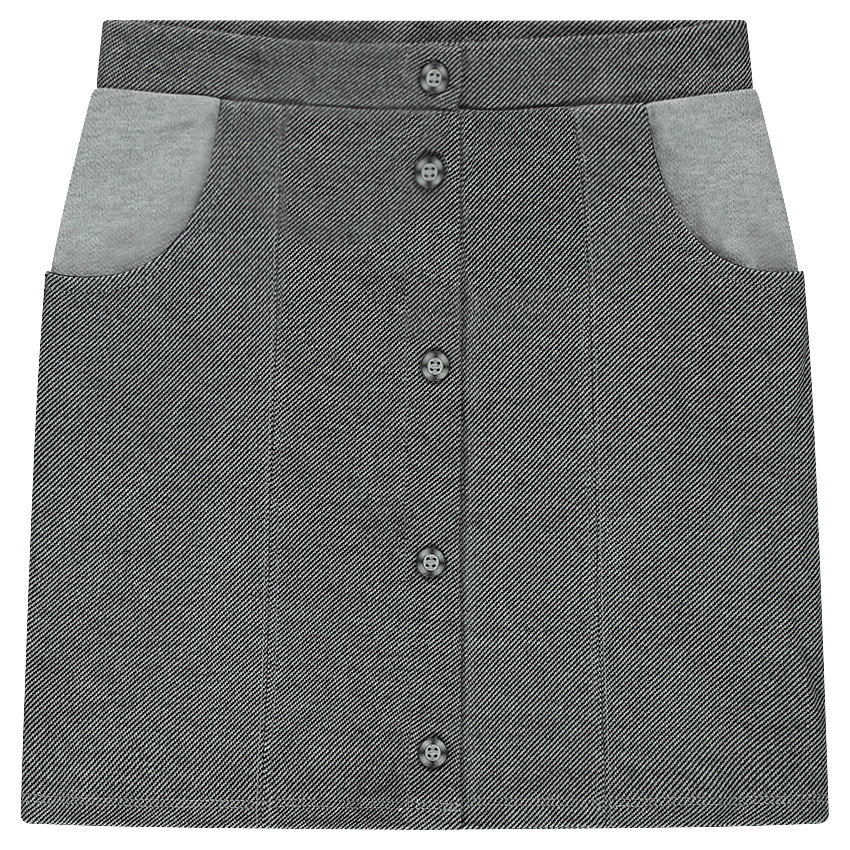 Junior - Jupe mi-cuisse avec boutons fantaisie sur le devant 