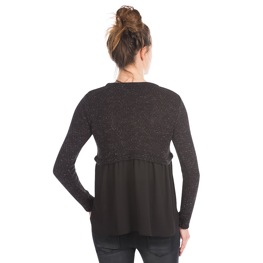 Pull de grossesse bi-matière  