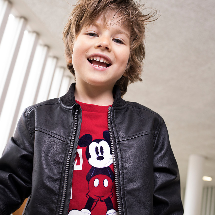 Tee-shirt manches longues en jersey avec print Disney Mickey 