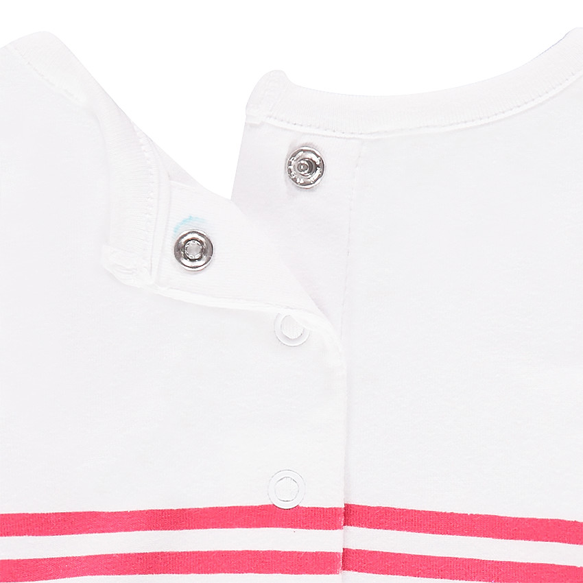 Tee-shirt manches longues en jersey avec rayures et volant sur les manches 