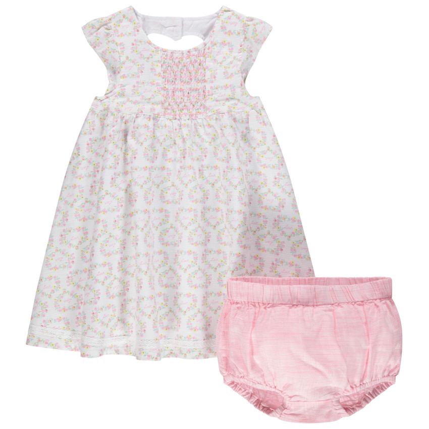 Ensemble avec robe à fleurs et bloomer rayé 