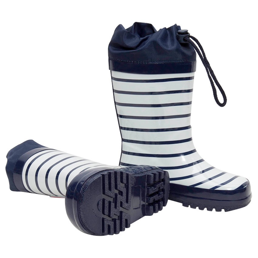 Bottes de pluie rayées en caoutchouc avec col imperméable print coeur du 28 au 35 