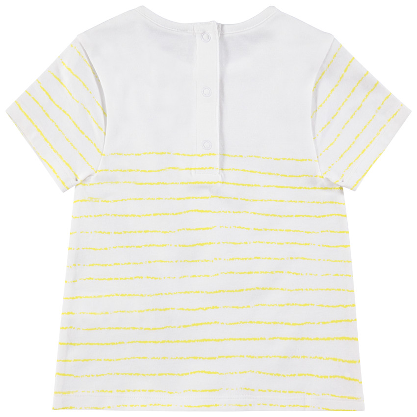 T-shirt manches courtes rayé à motifs colorés fantaisie 