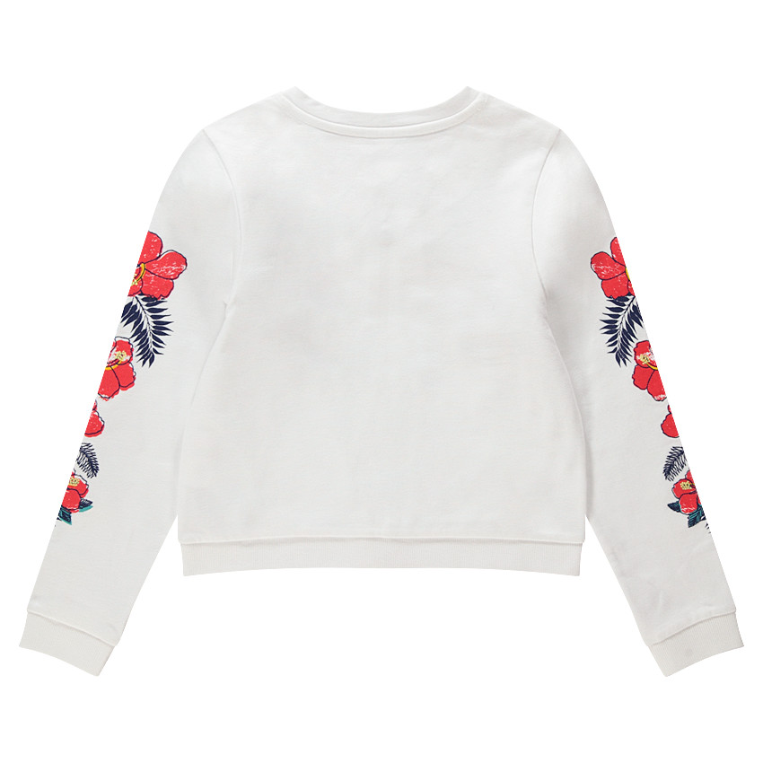 Junior - Gilet en molleton zippé à fleurs printées 