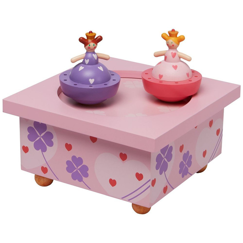 Boite à musique en bois Princesse - Rose 