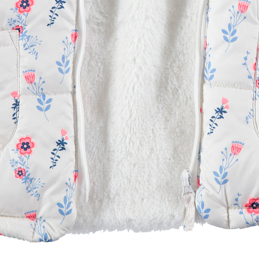 Doudoune matelassée à fleurs all-over doublée sherpa  