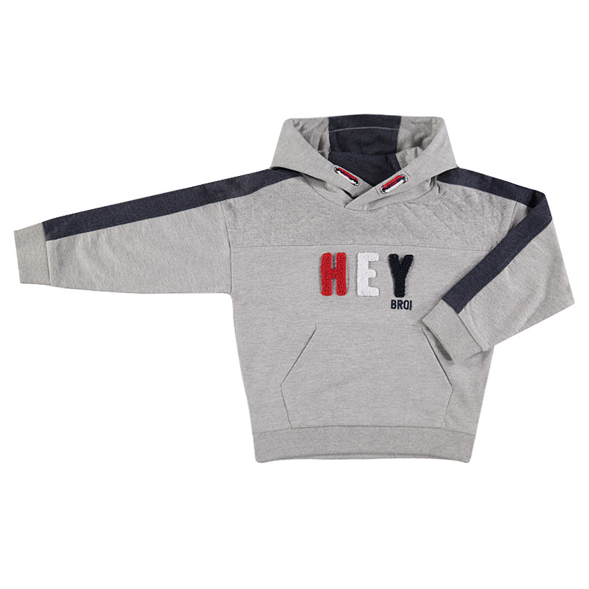 Sweat en molleton avec inscription en bouclette et poche 