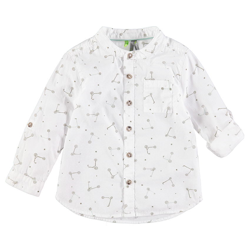 Chemise de cérémonie manches longues avec trottinettes all-over 