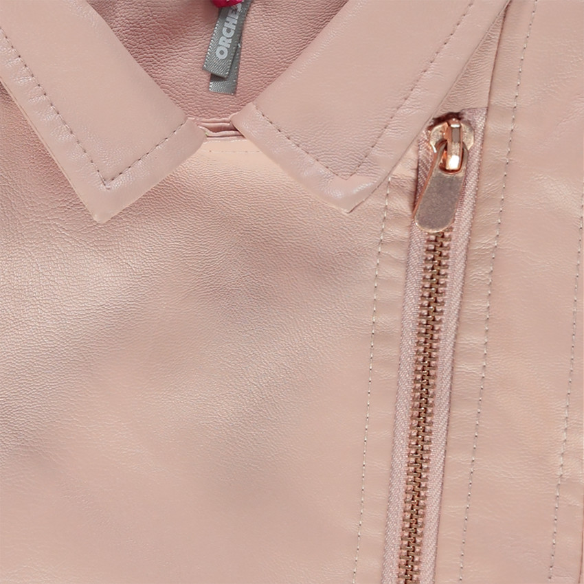 Perfecto effet cuir doublé satin avec papillon en sequins 