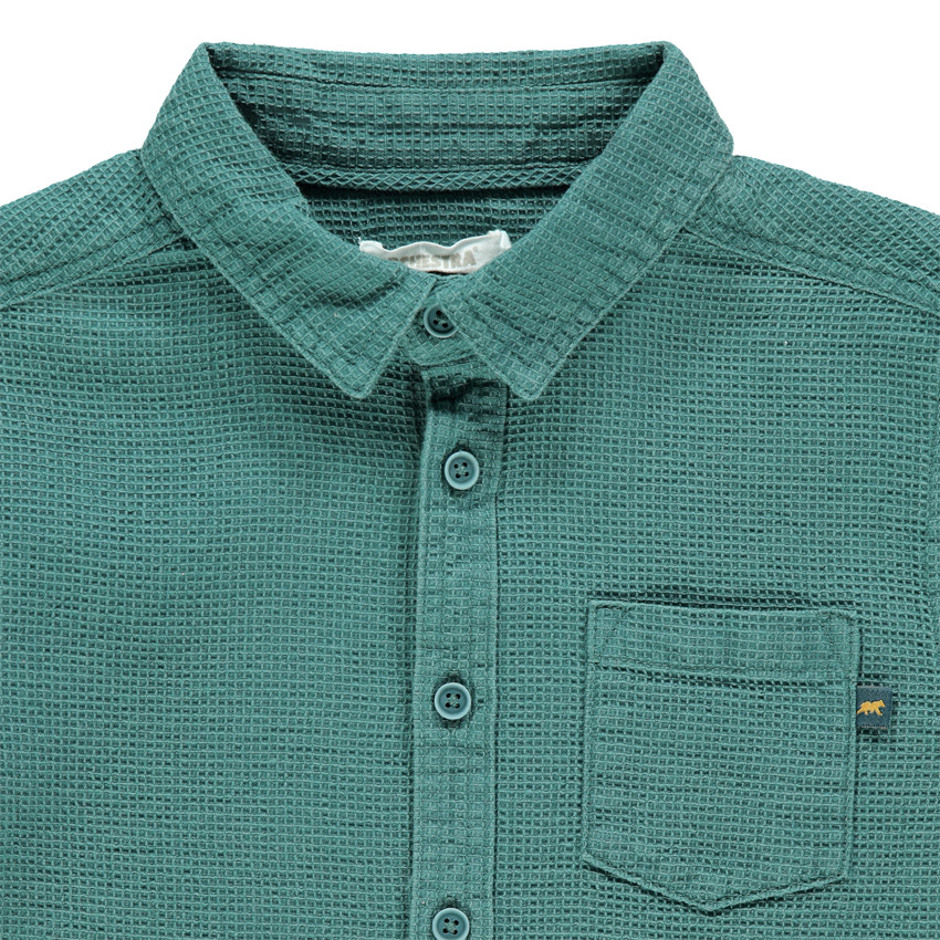 Chemise manches longues en nid d'abeille 