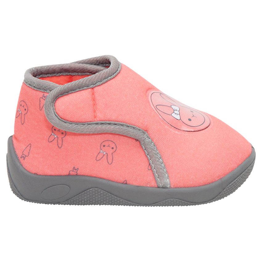 Chaussons bottillons à scratch motif lapins all-over 