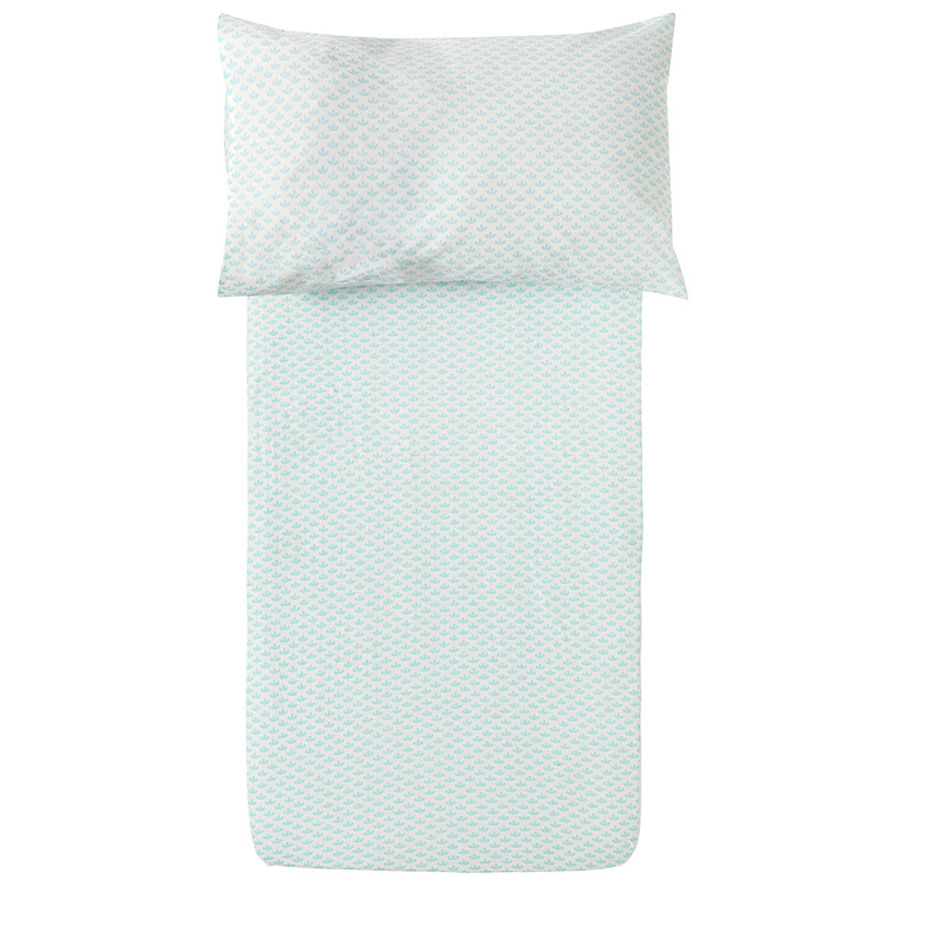 Drap housse en jersey imprimé bleu 60 x 120 cm 