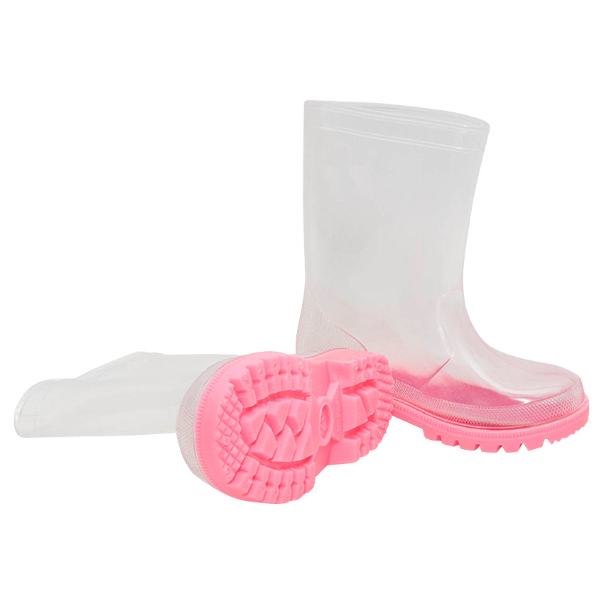 Bottes de pluie transparentes avec semelle rose du 24 au 29  
