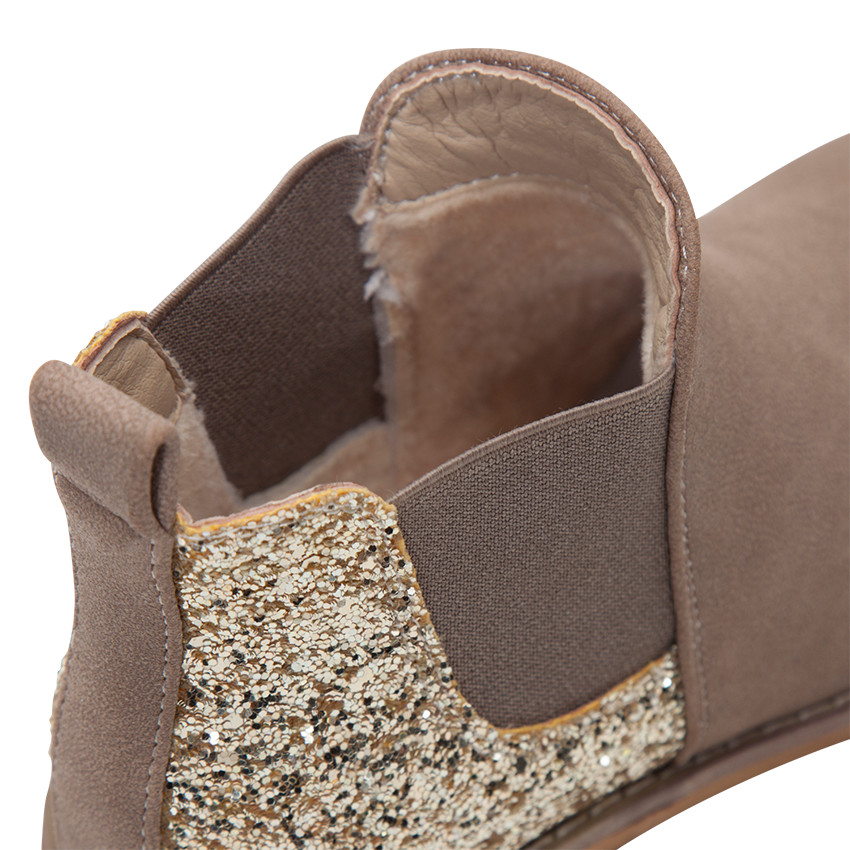 Bottillons effet cuir à paillettes 
