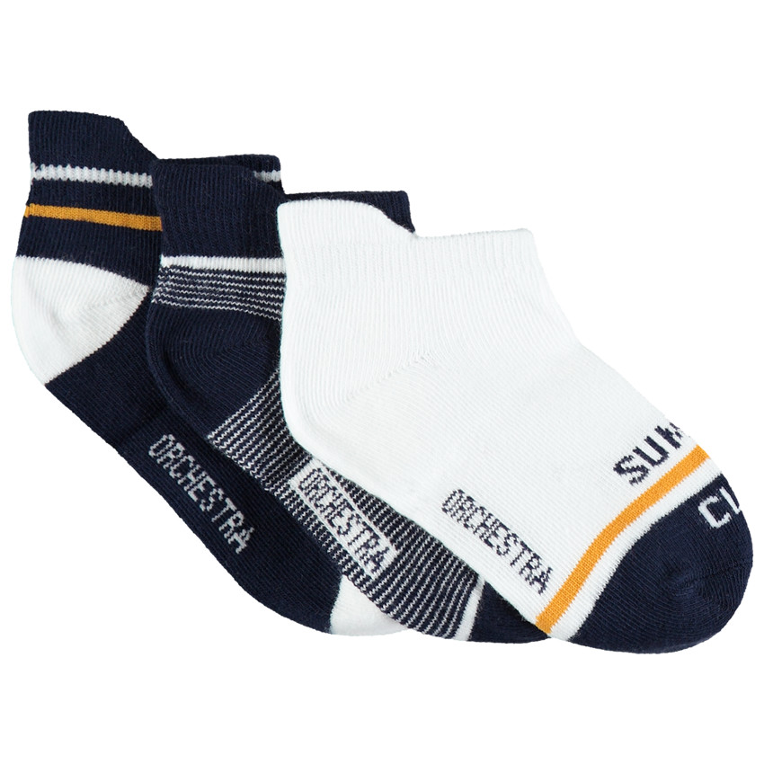 Lot de 3 paires de chaussettes courtes à rayures jacquard 