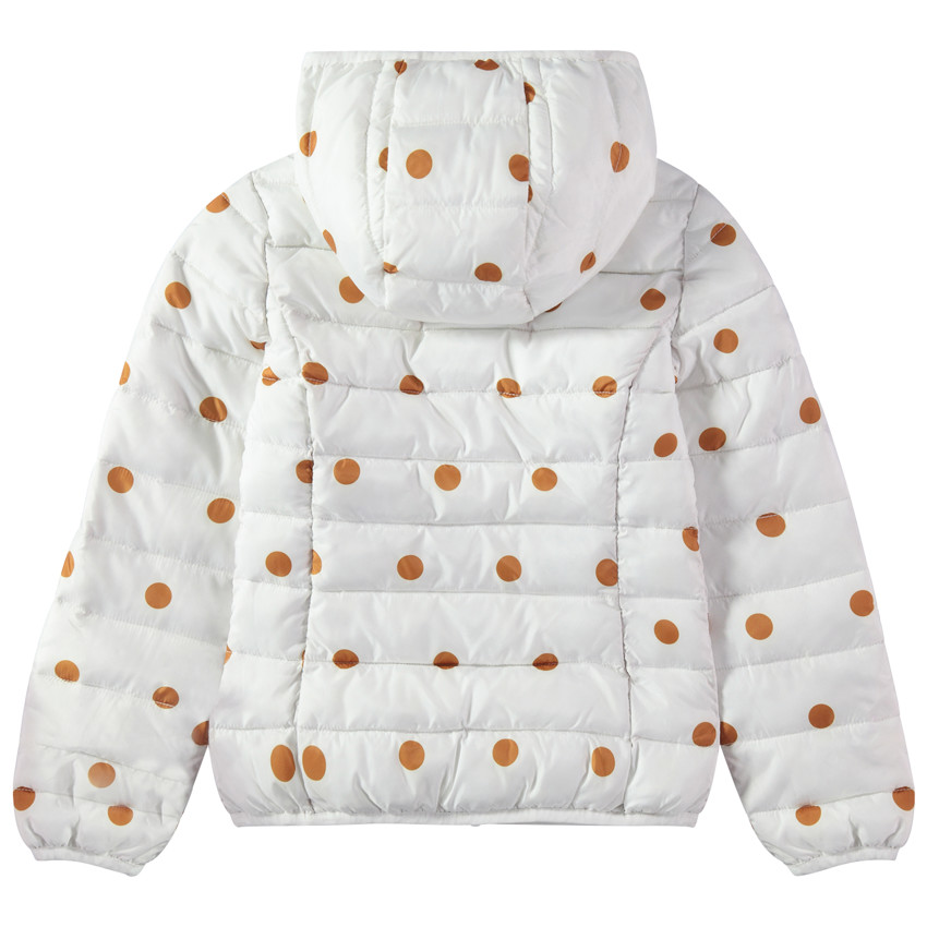 Doudoune light* imperméable à capuche avec sac de rangement à message printé 