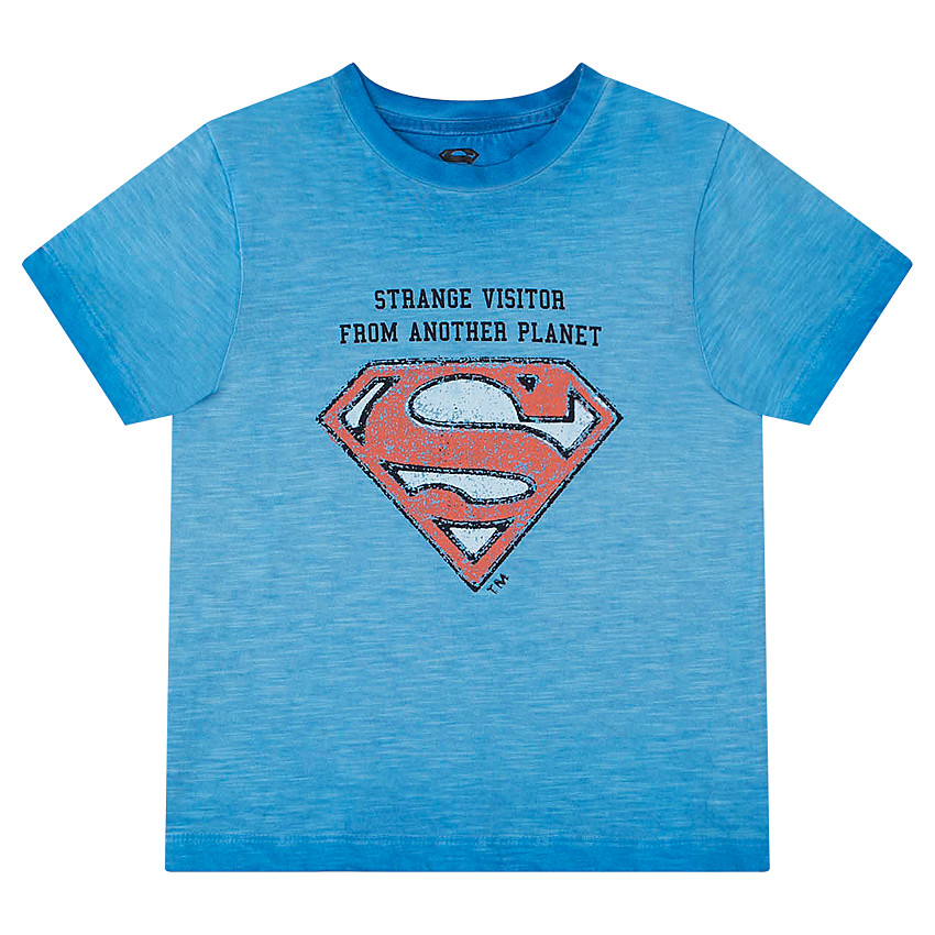 Tee-shirt manches courtes effet tie and dye avec print logo Warner Superman  