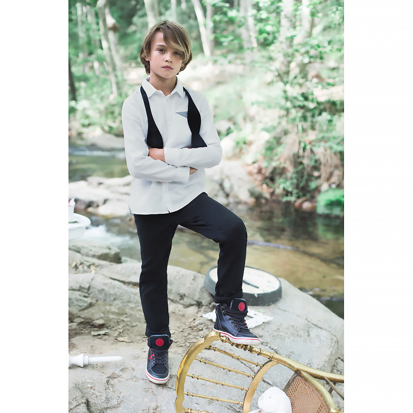 Junior - Pantalon surteint effet crinkle avec inscription reliefée 