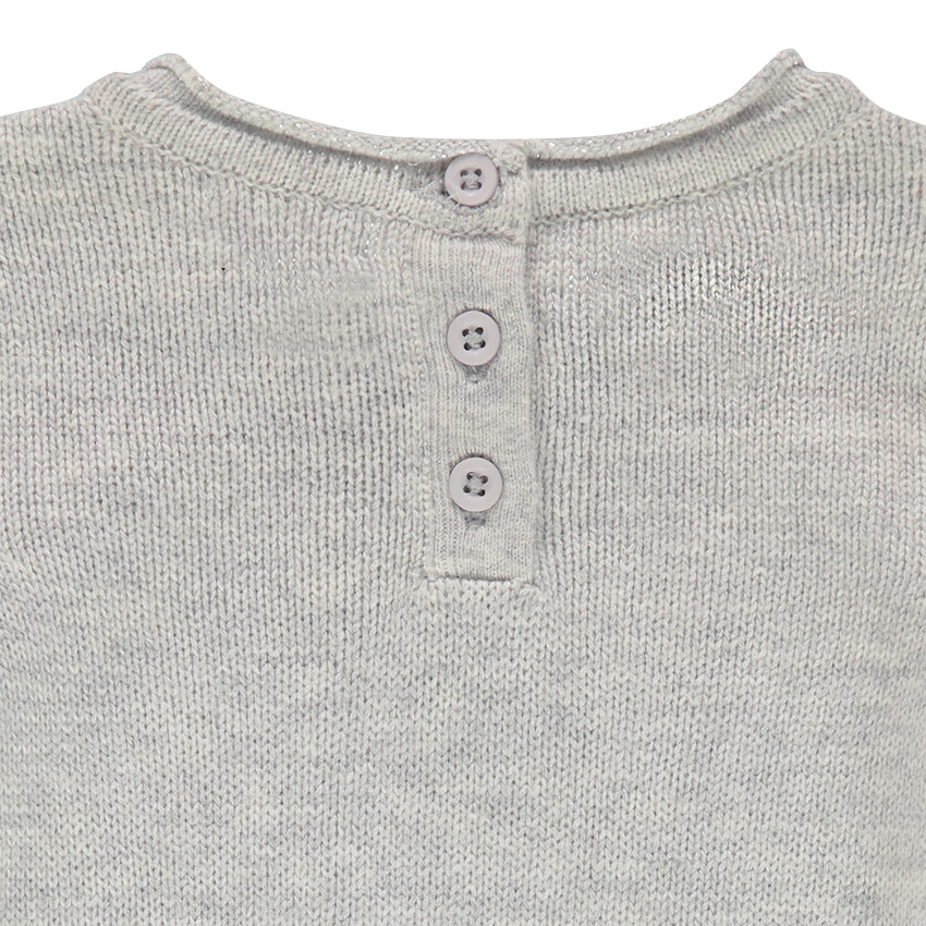 Pull en tricot uni avec message en sequins 