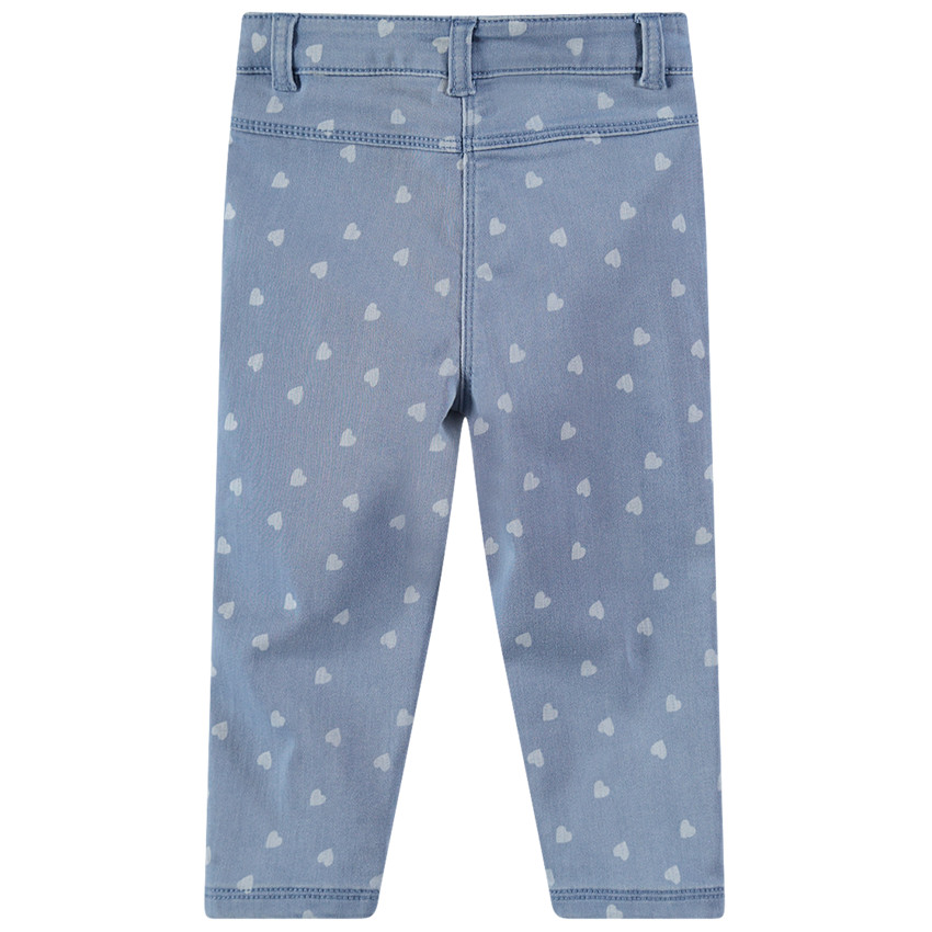 Jegging effet used à coeurs all-over 