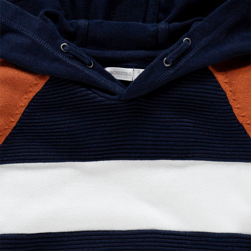 Junior - Pull en tricot à capuche avec maille ottoman  