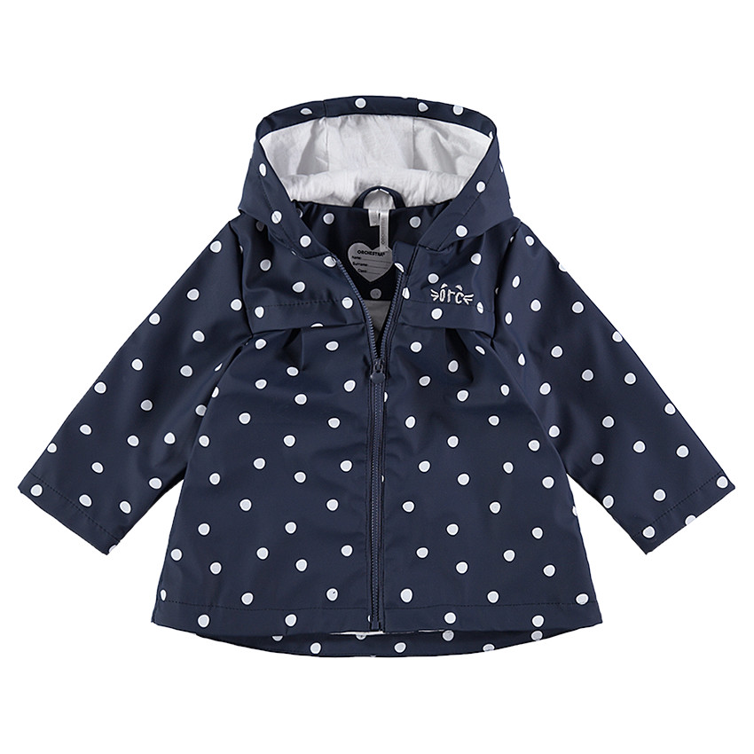 Parka en gomme à pois all-over doublée jersey 