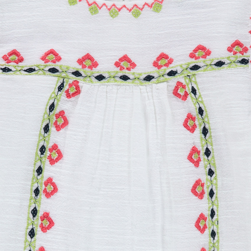 Tunique en coton avec broderies florales 