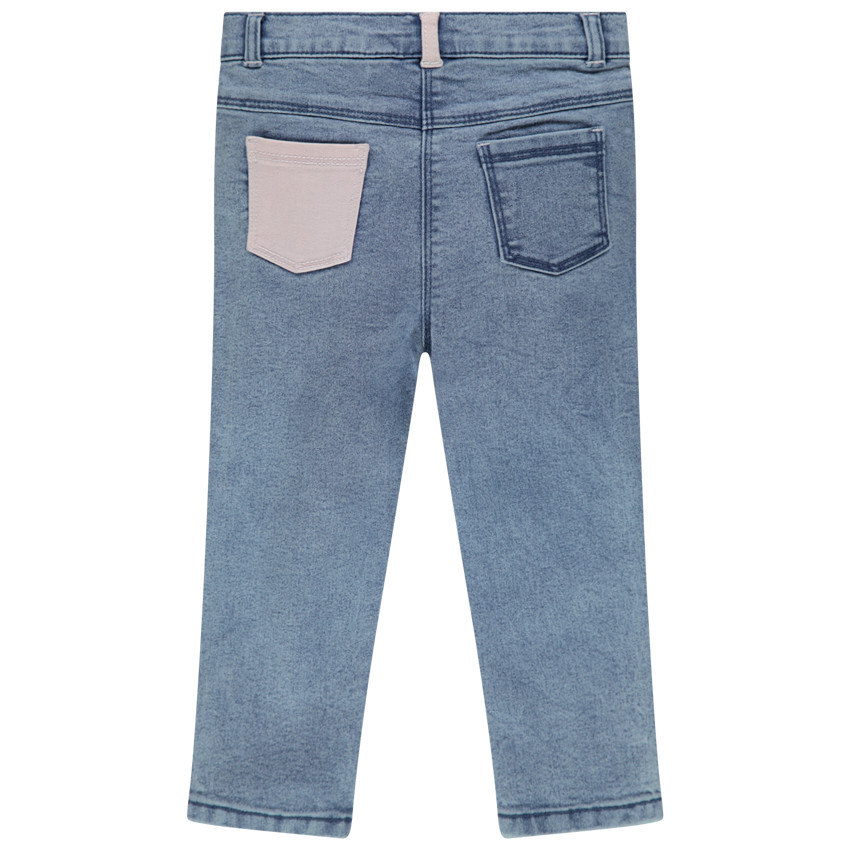 Jean slim effet used à badges Smiley 