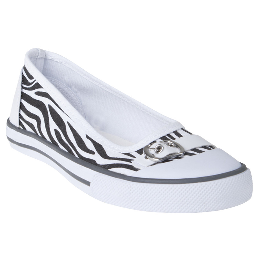 Babies en toile zébrée avec boucle fantaisie  