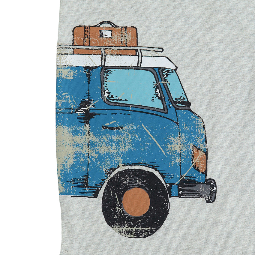 T-shirt manches longues en jersey avec voiture printée effet crinkle 