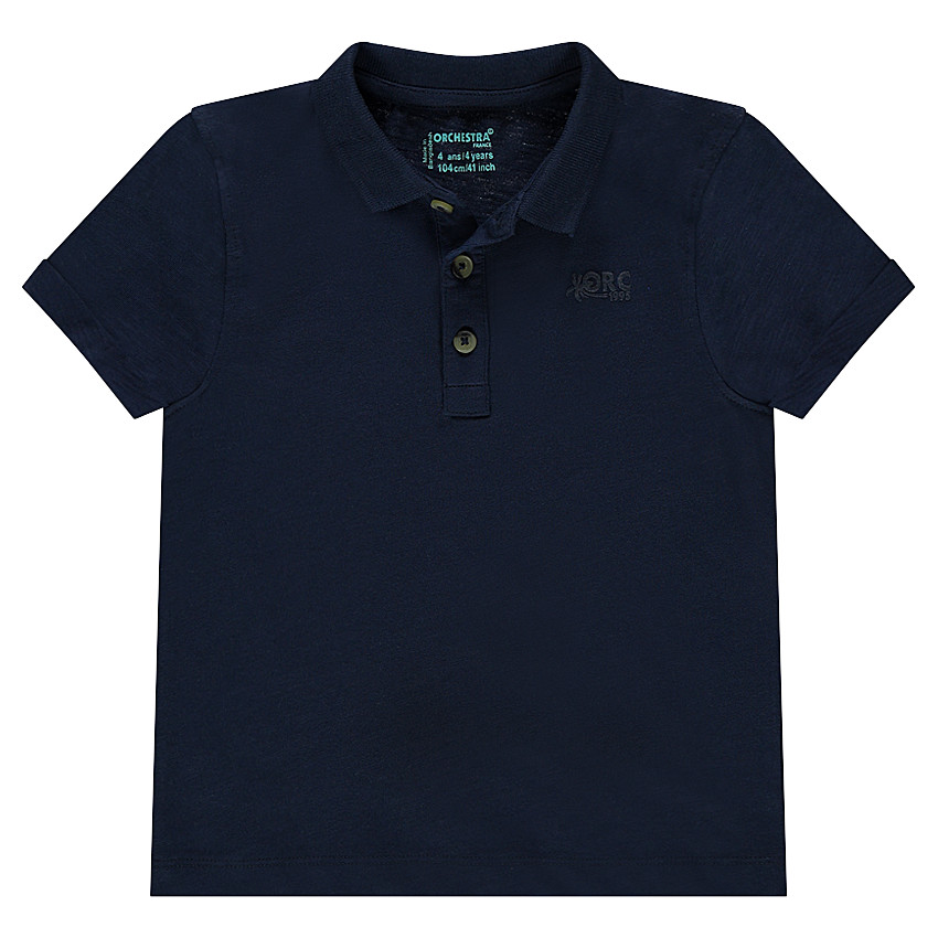 Polo uni en jersey slub avec logo printé 
