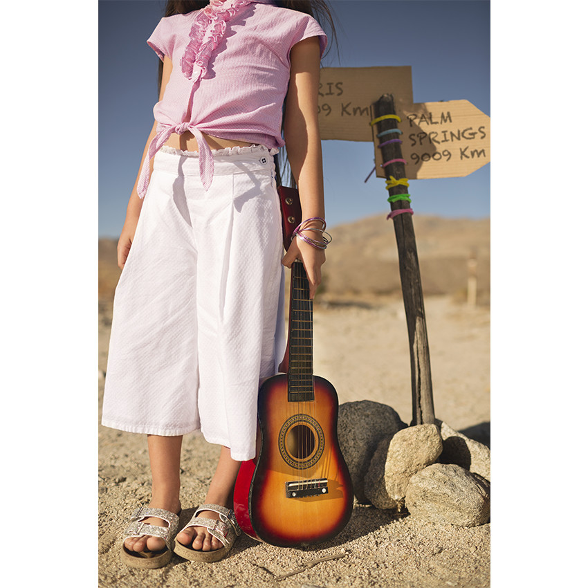 Pantacourt forme palazzo en coton 