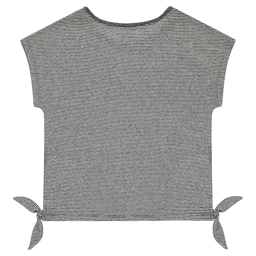 Junior - Tee-shirt manches courtes à fines rayures avec noeuds 