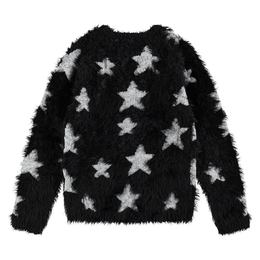 Junior - Pull en tricot poil avec étoiles contrastées all-over 